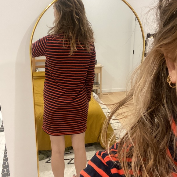 Kule striped turtleneck dress sz S- red and navy - Picture 3 of 5